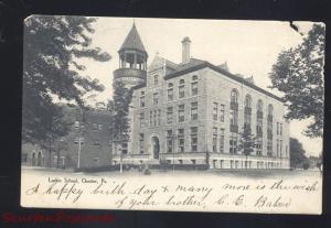 CHESTER PENNSYLVANIA LARKIN SCHOOL BUILDING ANTIQUE VINTAGE POSTCARD PA.