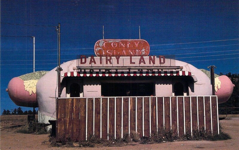 Coney Island Dairy Land Roadside Drive Inn, Aspen Park CO, Old Postcard