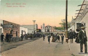 1909 CIUDAD JUAREZ MEXICO Street & Church View postcard 10205