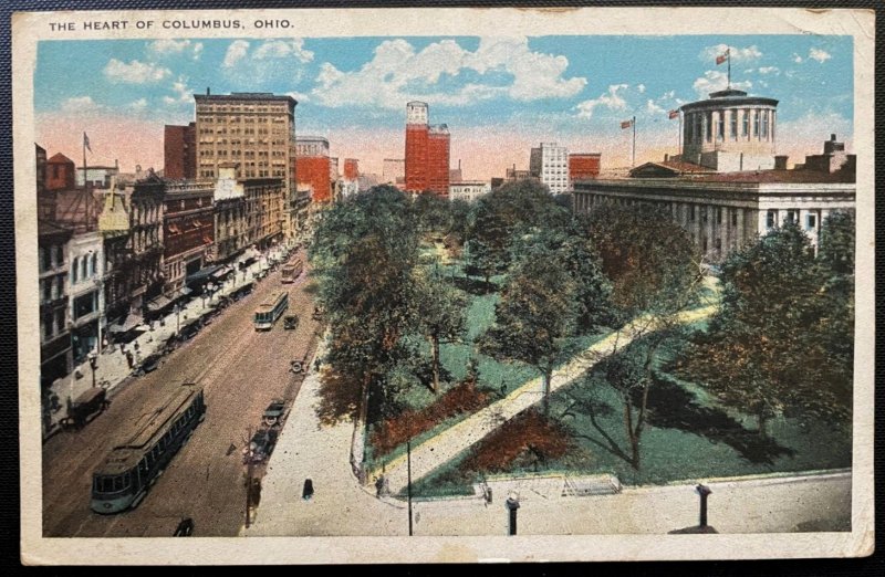 Vintage Postcard 1922 The Heart of Columbus, Ohio (OH)