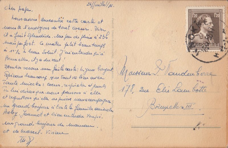 Comic moving eyes mechanical monkeys swing humour signed Michaelis postcard