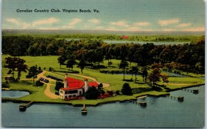 1940s Aerial View Cavalier Country Club Virginia Beach Virginia Postcard