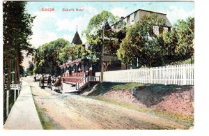 Horse and Wagon in Front of Baker's Hotel, Gaspe, Quebec