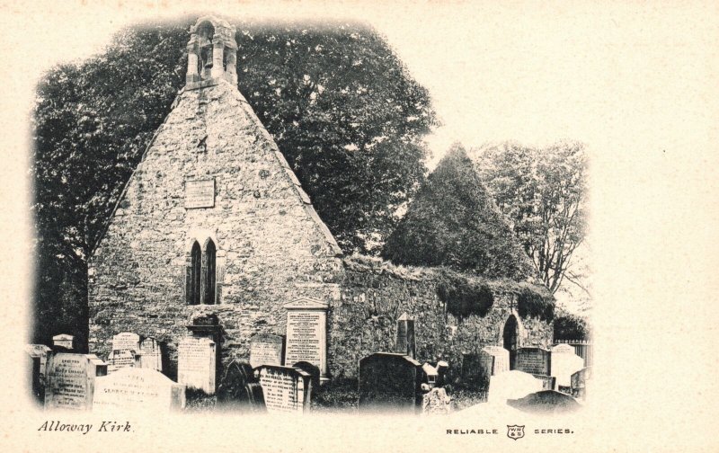 Vintage Postcard 1900's Alloway Auld Kirk South Ayrshire Scotland UK Structure