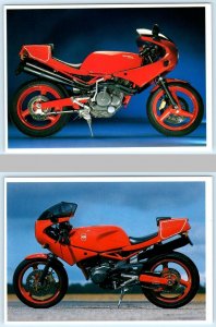 2 Postcards GILERA SATURNO Red Italian Motorcyles ONE CYLINDER 4x6