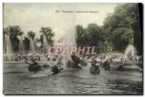 Old Postcard Versailles Basin Dragon