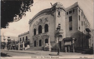 Tunisia Tunis Le Theatre Municipal Vintage Postcard C197