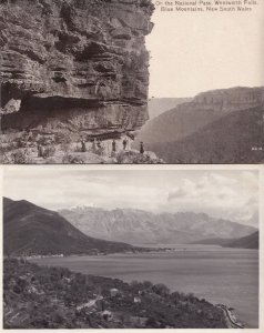 On The National Pass Wentworth Falls 2x Australia RPC Postcard s