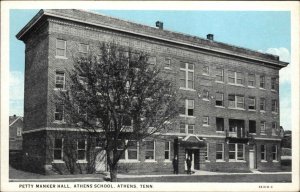 Athens TN Petty Manker Hall c1930 Postcard