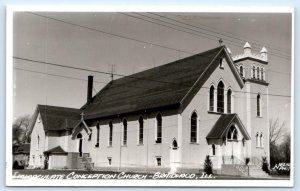 RPPC BRAIDWOOD, IL Illinois ~ IMMACULATE CONCEPTION CHURCH  c1940s Postcard