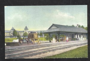 WOODSTOCK NEW HAMPSHIRE NH RAILROAD DEPOT TRAIN STATION VINTAGE POSTCARD