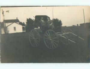 Pre-1917 rppc ANTIQUE CARRIAGE WITH NO HORSE ATTACHED o2343