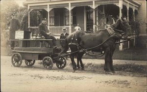 Horse Drawn Fire Engine DOVER NJ c1910 Real Photo Postcard 