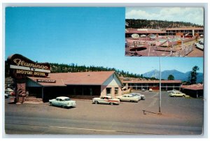 c1960 Flamingo Hotel Mikes Pike Exterior Road Flagstaff Arizona Petley Postcard 