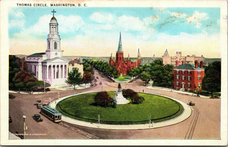 Vtg 1920s Thomas Circle Wards Statue of George H Thomas Washington DC Postcard