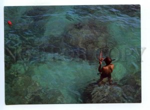 498868 Cuba spearfishing diving Old postcard