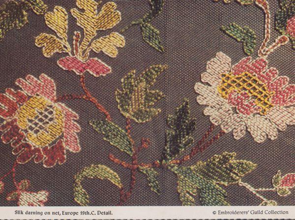 1800s Silk Darning On Net Embroiders Embroidery Guild Rare Craft Crafts Postcard