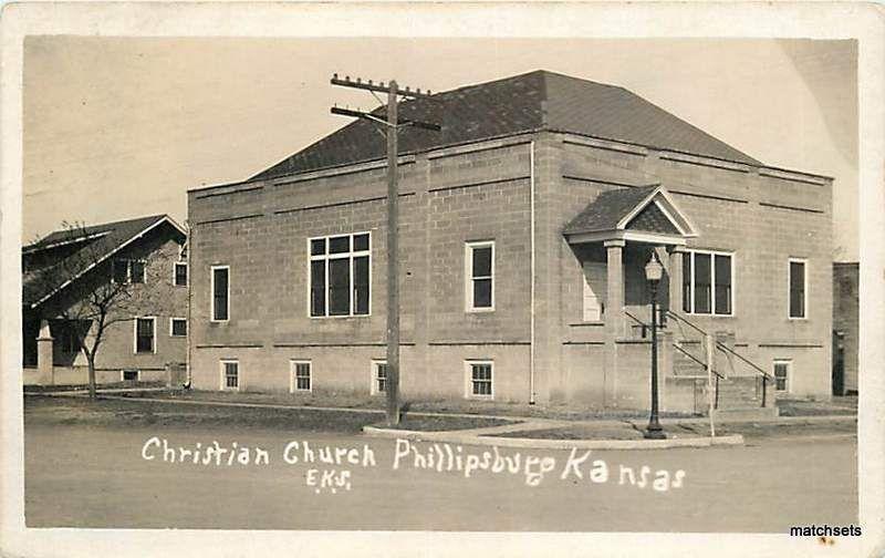 1935 PHILLISBURG, KANSAS Christian Church EKS 1642 RPPC Postcard