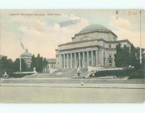 Divided-Back LIBRARY AT COLUMBIA COLLEGE Manhattan New York NY Q3372