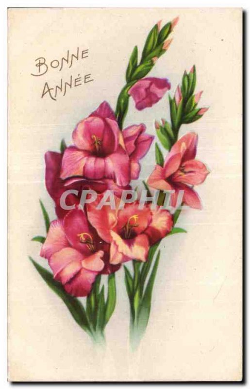 Old Postcard Fantasy Flowers Good Year