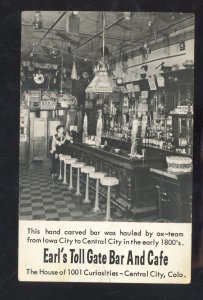 RPPC CENTRAL CITY COLORADO EARL'S TOLL GATE CARE BAR REAL PHOTO POSTCARD