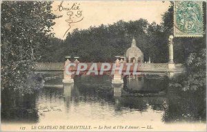 Old Postcard The Chateau de Chantilly Bridge and the Isle of Love