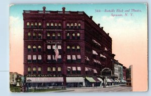 Syracuse New York NY Postcard Bastable Block And Theatre Building 1915 Antique