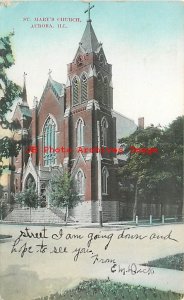 IL, Aurora, Illinois, Saint Mary's Church, Exterior View, 1910 PM