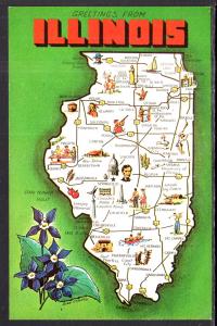 Greetings From Illinois Map