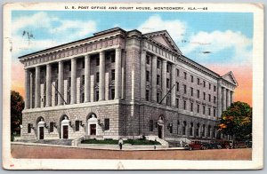 Vtg Montgomery Alabama AL U.S. Post Office & Court Office 1930s View Postcard
