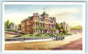 ILFRACOMBE, Devon, UK ~ BERKELEY HOTEL Street Scene Early Car c1910s Postcard