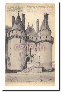 Langeais Old Postcard L & # 39entree the castle's drawbridge