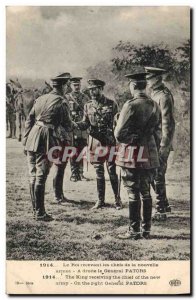 Old Postcard Militaria King receiving the leaders of the new army's General P...