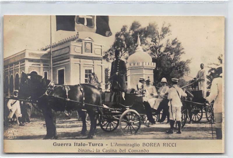 LIBYE : guerra italo-turca l'ammiraglio borea ricci dinanzi la casina del com...