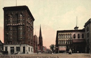 Colonial Trust Building Fifth Street From North Reading Pennsylvania PA Postcard