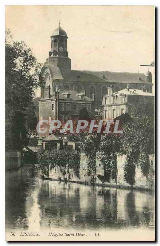 Old postcard Lisieux Church Saint Desir