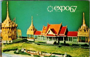 VINTAGE POSTCARD THE THAILAND PAVILLION AT THE MONTREAL CANADA EXPO 1967