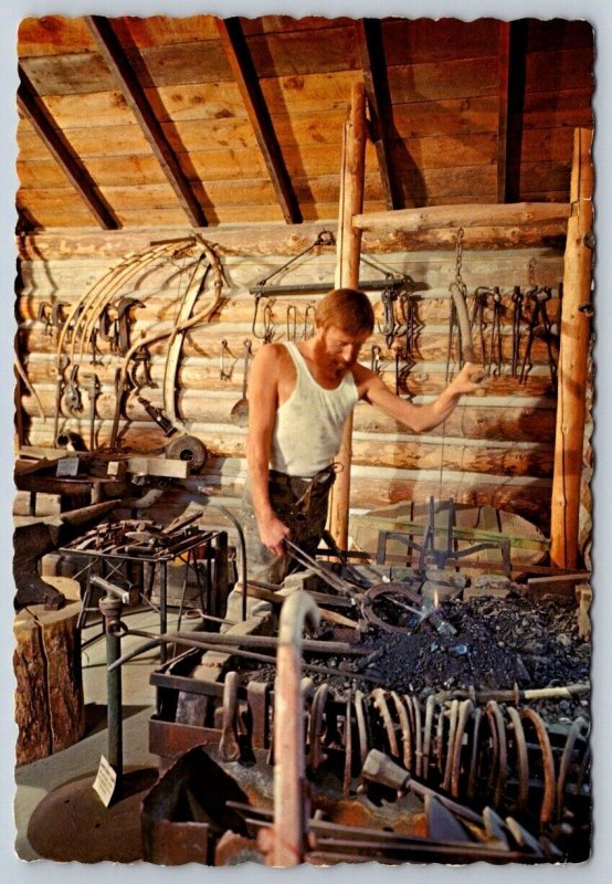 Blacksmith And Harness Shop, Fort Macleod, Alberta, 1991 Chrome Postcard