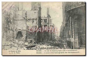 Old Postcard Reims A corner of Ceres suburb after the bombing Miltiaria