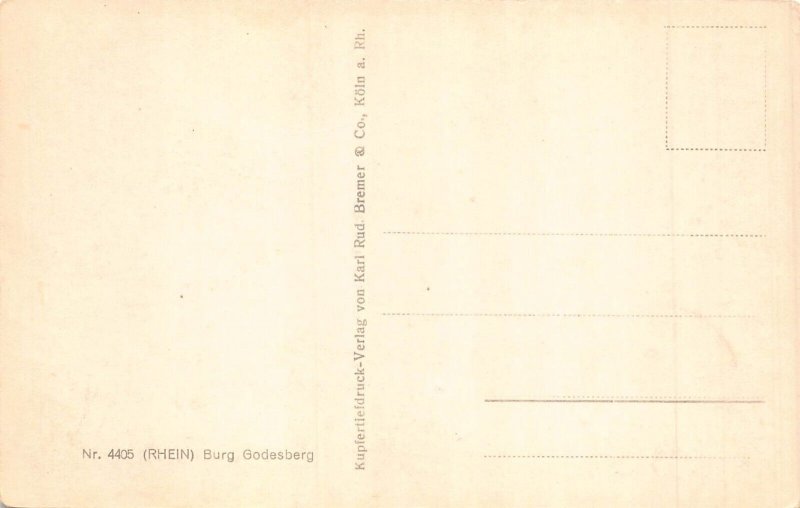 A144 Germany Rhein Burg Godesberg Castle vintage postcard