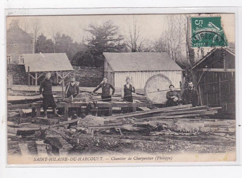 SAINT-HILAIRE-du-HARCOUET : chantier de charpentier (philippe) (scierie) - tr...
