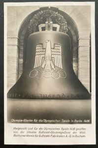 Mint 1936 Berlin Germany Olympics Bell Real Picture Postcard RPPC Youth