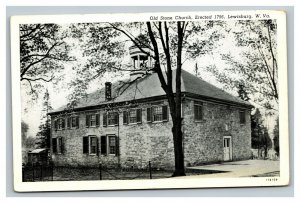 Vintage 1940's Postcard Old Stone Presbyterian Church Lewisburg West Virginia