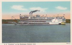 Iowa Keokuk S S President On The Mississippi Curteich