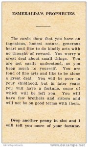 Penny Fortune, Esmeralda's Prophercies Card, You Have an Ingenious, Honest N...