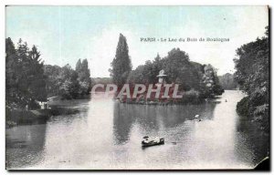 Old Postcard Paris Lake Bois de Boulogne