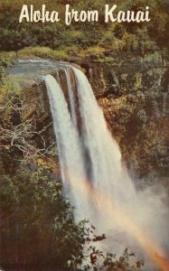 WAILUA FALLS Kauai, Hawaii Lihue Waterfall 1961 Chrome Vintage Postcard