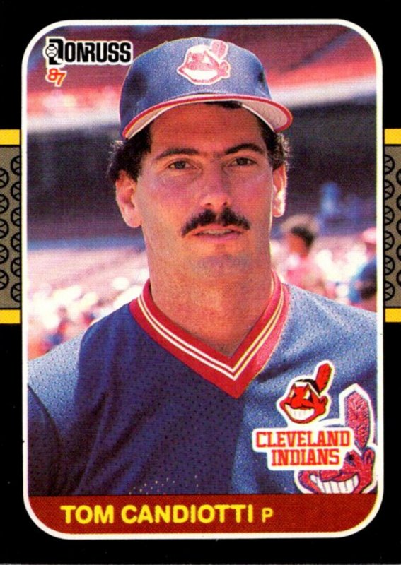 1987 DONRUSS Baseball Card Tom Candiotti P Cleveland Indians sun0566