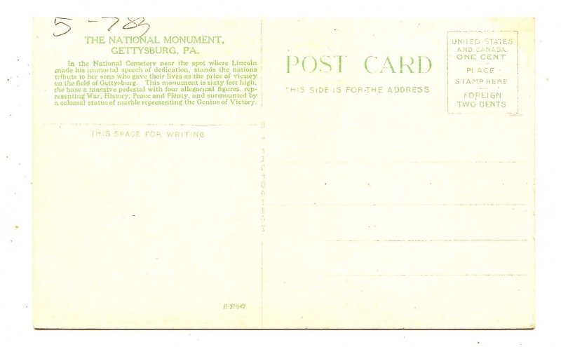 Civil War - Gettysburg, PA. Soldiers' Monument