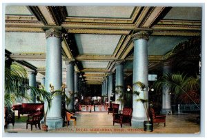 Winnipeg Manitoba Canada Postcard Interior Rotunda Royal Alexandra Hotel c1910